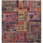 Tapis patchwork noué à la main persan vintage Haris II