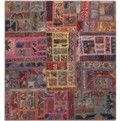 Tapis patchwork noué à la main persan vintage Haris II