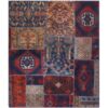 Tapis patchwork noué à la main persan vintage Haris