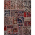 Tapis patchwork noué à la main persan vintage Kavir