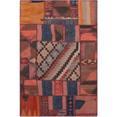 Tapis Kilim patchwork persan tissé à la main Milani
