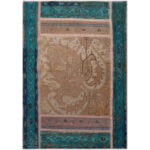 Tapis patchwork noué à la main persan vintage Bleu