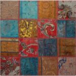 Tapis patchwork noué à la main persan vintage Sara