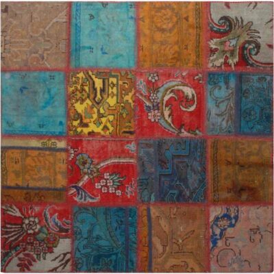 Tapis patchwork noué à la main persan vintage Sara