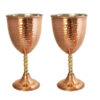 Ensemble de 2 verres à vin en cuivre persan martelé - Modèle Lune