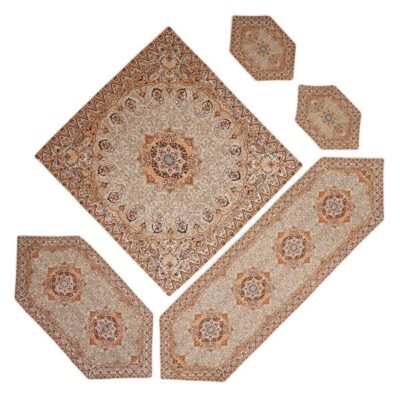Ensemble de 5 Nappes de Termeh Luxe avec Motif Paisley Persan Narges