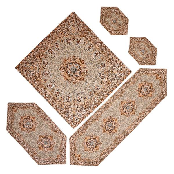 Ensemble de 5 Nappes de Termeh Luxe avec Motif Paisley Persan Narges