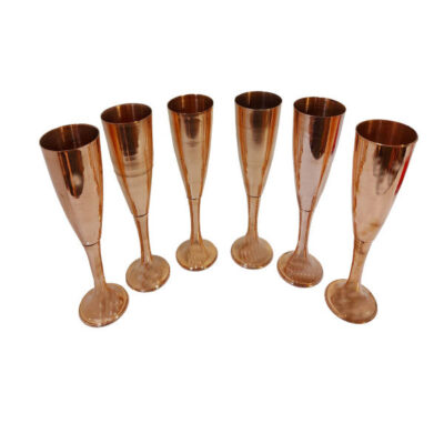 Ensemble de 6 verres à vin en cuivre persan martelé – Modèle Tournesol