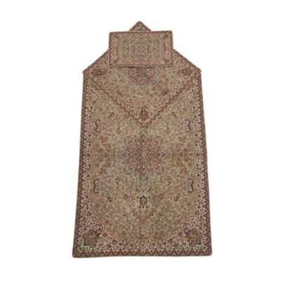 Tapis de prière en Termeh persan de luxe, Sajada vert islamique