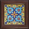 Carreau en céramique persane décoratif encadré - Zahiri