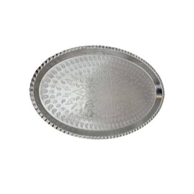 Plat de Service Persan en Cuivre Traditionnellement Martelé Tara