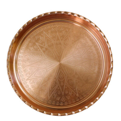 Plat de Service Persan en Cuivre Traditionnellement Martelé Atran
