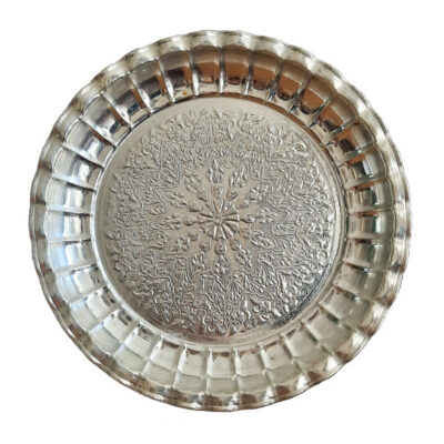 Plat de Service Persan en Cuivre Traditionnellement Martelé Atran 01
