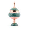 Sucrier persan artisanal en cuivre incrusté de turquoise Sinry