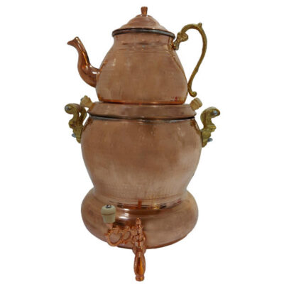 Samovar en Cuivre Persan pour Cuisinière avec Théière Modèle Bahar