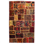 Tapis patchwork noué à la main persan vintage Zard