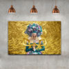 Toile d'art persane - Design doré imprimé