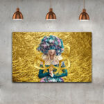 Toile d’art persane – Design doré imprimé