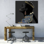 Toile d’art persane – Calligraphie noire imprimée