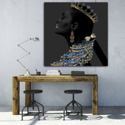 Toile d’art persane – Calligraphie noire imprimée