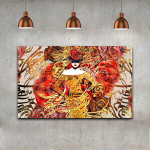 Toile d’art persane – Design orange imprimé
