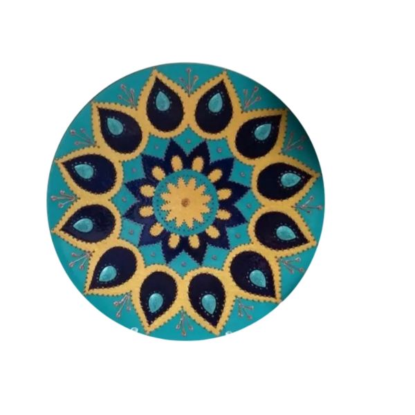 Plaque en céramique décorative peinte à la main Design bleu