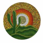 Plaque en céramique décorative peinte à la main Cactus