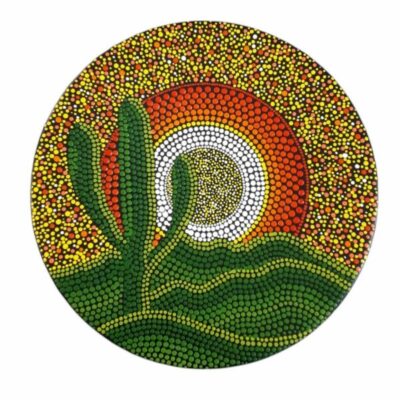 Plaque en céramique décorative peinte à la main Cactus
