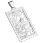 Collier persan en argent avec calligraphie minimaliste Eshgh