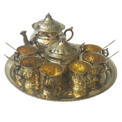 Service à thé et à café persan en laiton – Style vintage