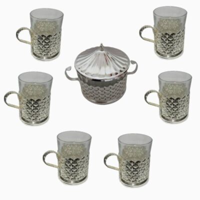Ensemble à thé et café persan en métal – Style vintage