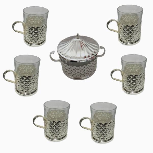 Ensemble à thé et café persan en métal - Style vintage