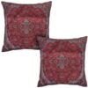 Coussin en Termeh Persan - Modèle Vermilion (2X) | Artisanat en soie luxueux