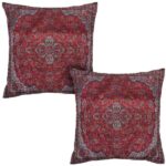 Coussin en Termeh Persan – Modèle Vermilion (2X) | Artisanat en soie luxueux