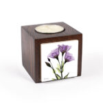 Porte-bougie en bois persan cube Fleur (2x)