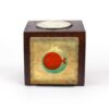 Porte-bougie en bois persan cube Poisson doré (2x)