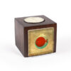 Porte-bougie en bois persan cube Poisson doré (2x)