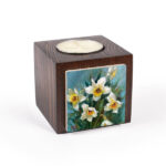 Porte-bougie en bois persan cube Narges (2x)