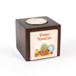 Porte-bougie en bois persan cube Nowrouz (2x)