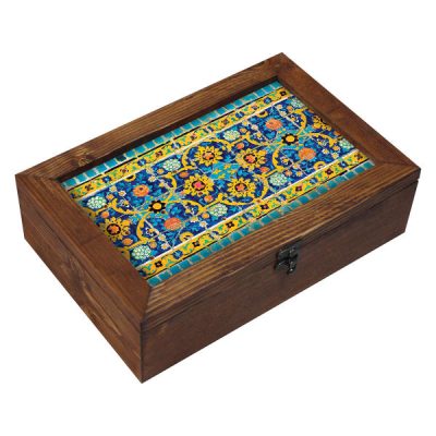 Boîte Organisatrice de Sachets de Thé en Bois avec Coffres Persan Arya