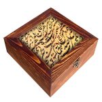 Boîte Organisatrice de Sachets de Thé en Bois avec Coffres Persan Poème