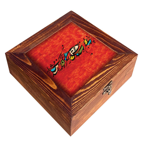 Boîte Organisatrice de Sachets de Thé en Bois avec Coffres Persan Rouge