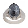Bague en Argent Islamique avec Hématite Hadid pour Hommes Maahin
