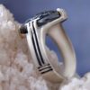 Bague en Argent Hématite Islamique Pierre Précieuse Hadid pour Hommes Mohammad