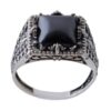 Bague en Argent Hématite Persane Pierre Précieuse Hadid pour Hommes II