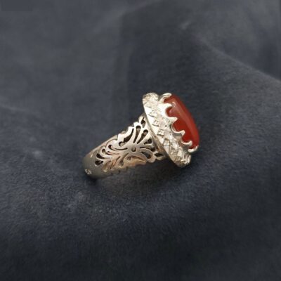 Bague en argent Aqeeq yéménite persane pour hommes
