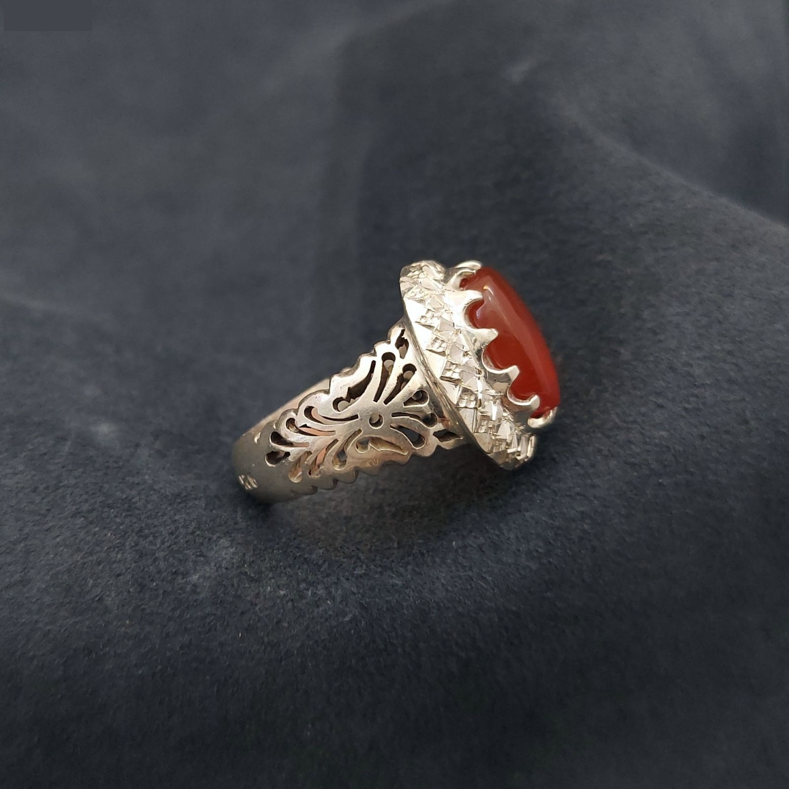 Bague en argent Aqeeq yéménite persane pour hommes