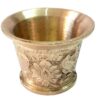 Mortier & Pilon en Laiton avec Motif Floral Persan Traditionnel Fleur