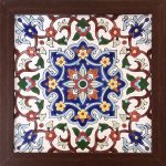 Carreau en céramique persane décoratif encadré – Kashi