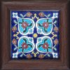 Carreau en céramique persane décoratif encadré- Sonati